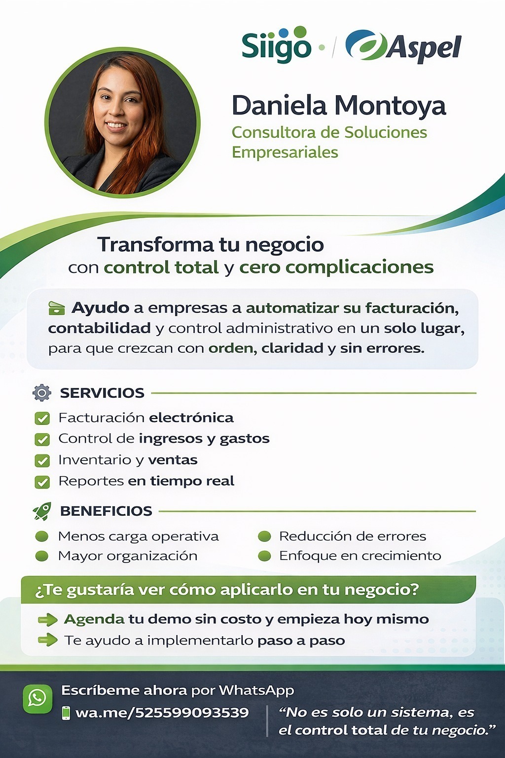 Dashboard de Siigo Aspel en supermercado